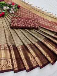New Launching Catalogue Mahek Fabric Aura Silk Work Heavy Zari Weaving Banarasi Design With Embossed Design