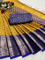 New Launching Catalogue Mahek Fabric Aura Silk Work Heavy Zari Weaving Banarasi Design With Embossed Design
