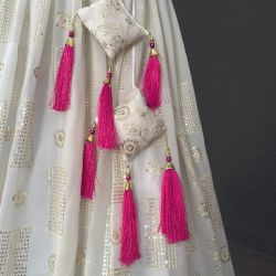 Lehenga Choli  White and pink