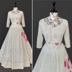 Lehenga Choli  White and pink