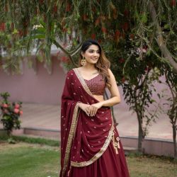 Lehenga choli Maroon color