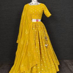 Lehenga Choli  Yellow Gold Shadow