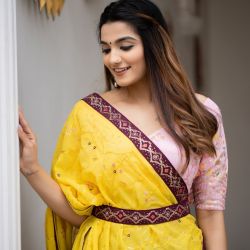 Lehenga choli The carnation wine with the intricate sequins work gives this lehenga a neat finish.