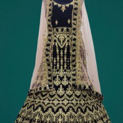 LEHENGA CHOLI NAVY BLUE COLOR GEORGETTE MATERIAL SHREE HARI FASHION