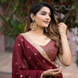 Lehenga choli Maroon color