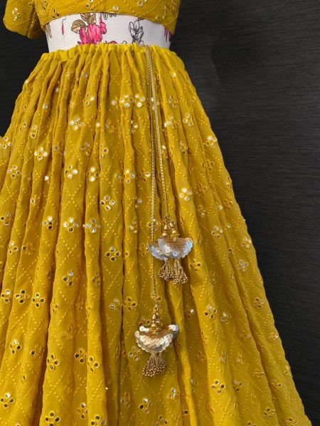 Lehenga Choli  Yellow Gold Shadow