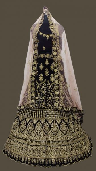 LEHENGA CHOLI BLACK COLOR GEORGETTE MATERIAL SHREE HARI FASHION