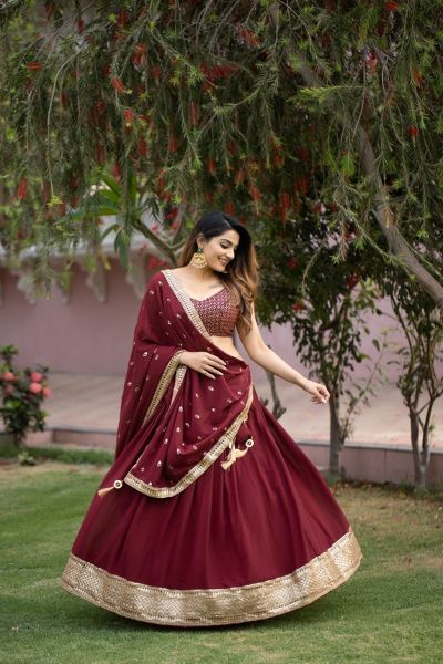 Lehenga choli Maroon color