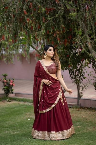 Lehenga choli Maroon color