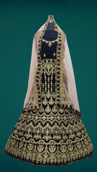 LEHENGA CHOLI NAVY BLUE COLOR GEORGETTE MATERIAL SHREE HARI FASHION