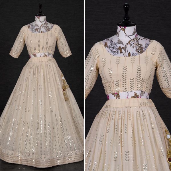 Lehenga Choli Cream color