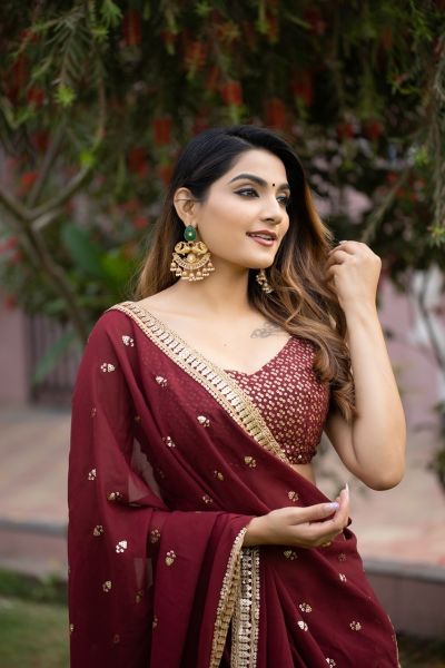 Lehenga choli Maroon color