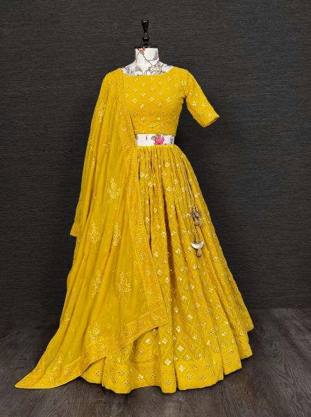 Lehenga Choli  Yellow Gold Shadow
