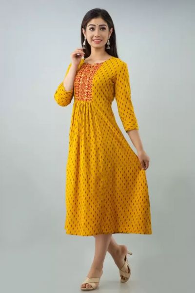 Butti Jaipuri print gown